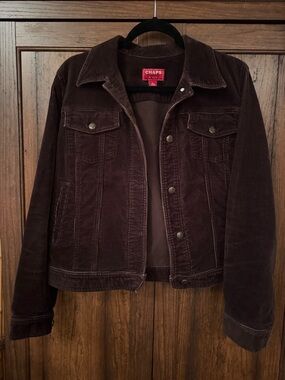 Chaps Women's Dark Brown Corduroy Jean Jacket